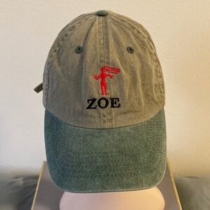 ZOE Cap Olive Green Embroidered with Red Design